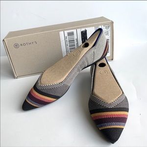 ROTHY’S Inverse Stripe The Point Flats NWT Retired